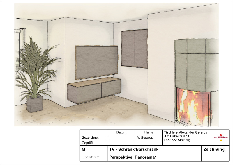 Aquarell TV-Schranklösung Aquarell TV-Schranklösung